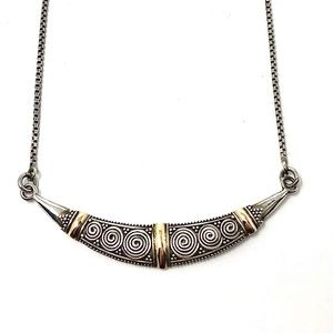 Bali necklace in sterling silver and 14K gold